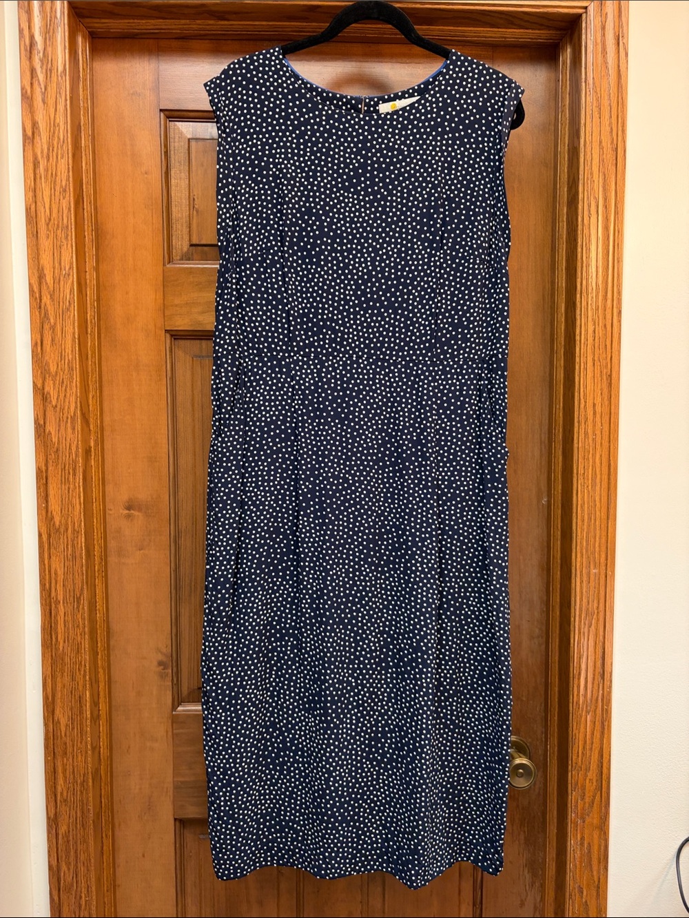 BODEN navy and white polka dot dress
